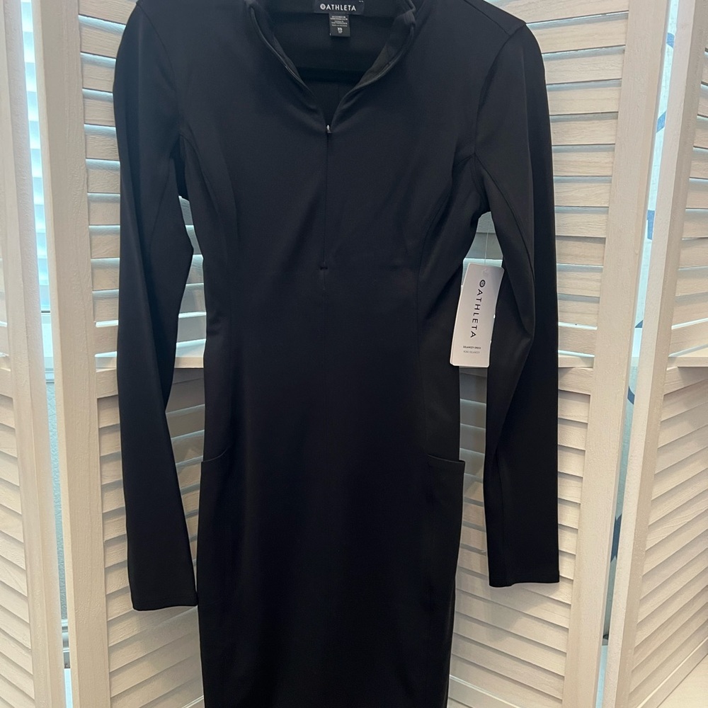 Athleta Long Sleeve Black Dress